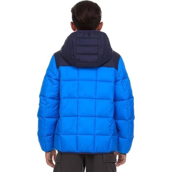 Kids Blue and Black Puffer Jacket - Picture 4 of 9